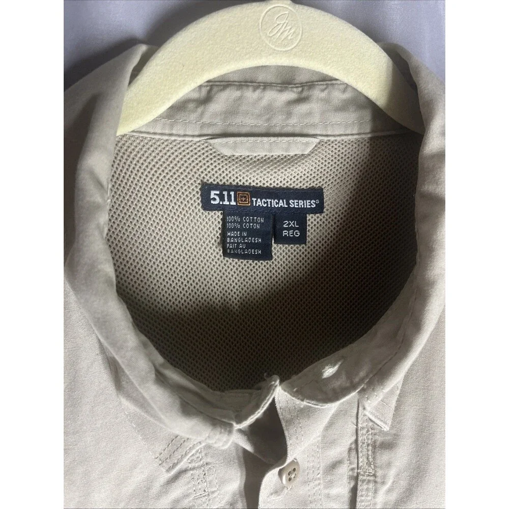 5.11 Tactical Series Mens Khaki Conceal Shirt Vented Button Up 72157 Sz 2XL - Picture 2 of 8